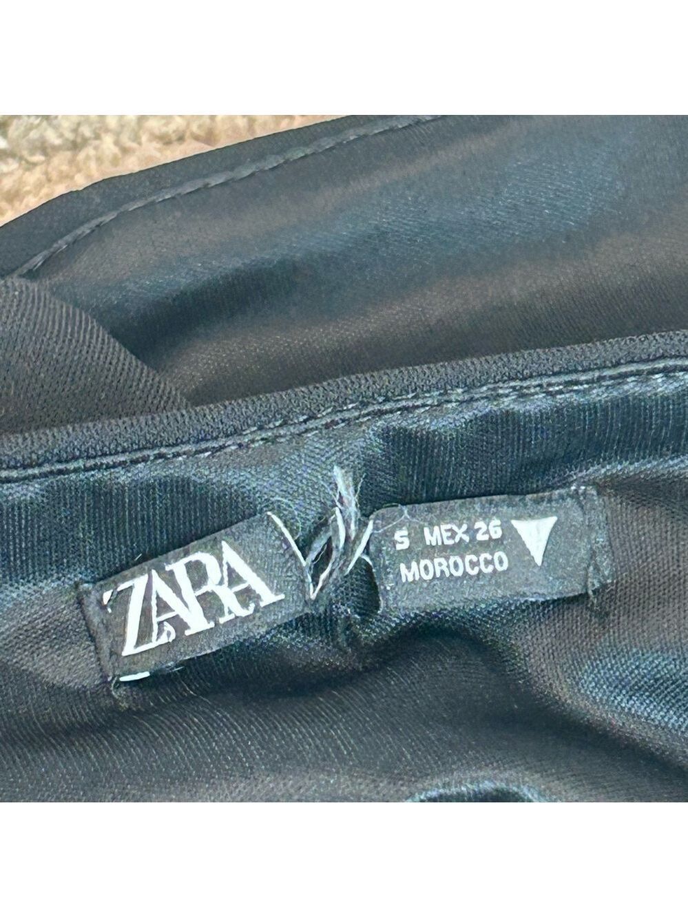 Zara black ruched corset bustier crop top spaghetti straps Sz S - Picture 8 of 13